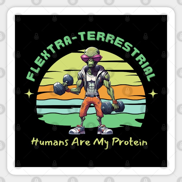 Felxtra-Terrestrial Sticker by Kenny The Bartender's Tee Emporium